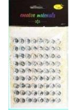 Stiker z kryształkami 10mm 72szt srebrny