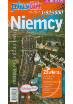 Niemcy plastic mapa samochodowa 1:925 000