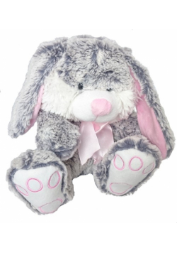 Królik Błażej z kokardką różową 25 cm