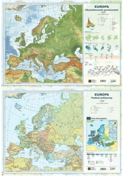 Mapa Europy A2 Dwustronna ścienna (10szt)