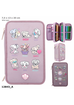 Piórnik 3-komorowy z wyposażeniem Top Model Doggy z Led 12843A