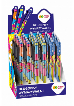 Display Długopis wymazywalny automatyczny 0,5 mm niebieski Happy Color 30 szt.