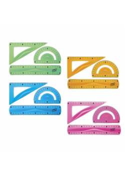 Zestaw kreślarski 3 elementy Display 24 sztuki mix