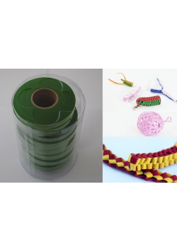 Wstążki filcowe 0,5cm. x 6m kolor zielony 13 sztuk