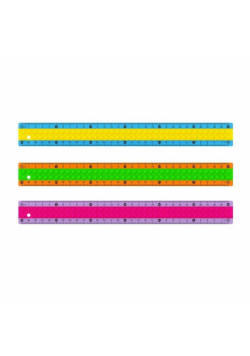 Linijka plastikowa w kształcie klocka 30cm MIX