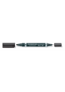 Pisak dwustronny Lumocolor Duo wodoodporny 1 szt. czarny Staedtler