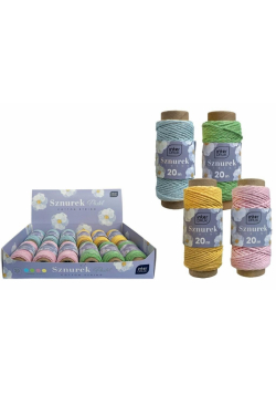 Sznurek na szpulce 20m pastel (12szt)