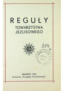 Reguły Towarzystwa Jezusowego 1935 r.