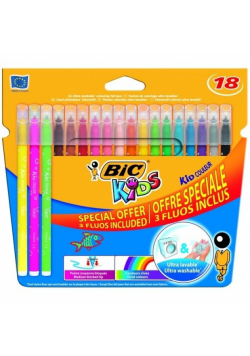 Flamastry Kid Couleur Fluo Pudełko 15+3 sztuki