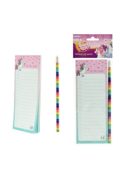 Notes Unicorn z tęczowym ołówkiem