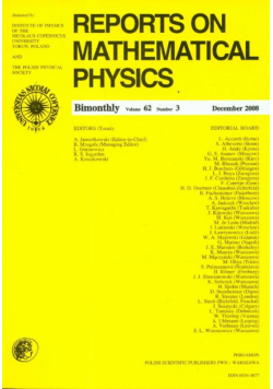 Reports on Mathematical Physics 62/3
