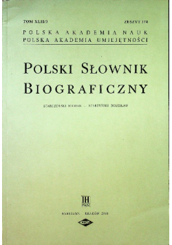 Polski słownik biograficzny Tom XLII  Zeszyt 174