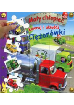 Mały chłopiec Koloruj i układaj Ciężarówki