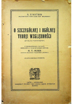 O szczególnej i ogólnej teorji względności 1921 r.