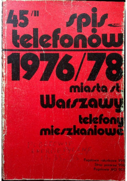 Spis Telefonów Część 45 /  II Rok 1976 78