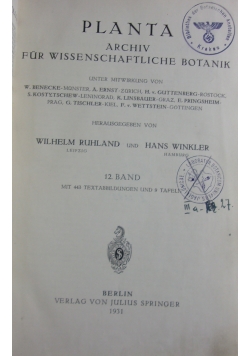 Planta Archiv fur Wissenschaftliche Botanik, 1931r.