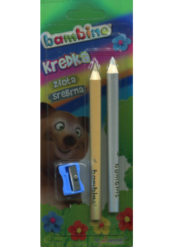 Kredki Bambino złota i srebrna + temperówka