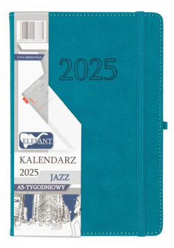 Kalendarz 2025 Jazz A5 tygodniowy turkusowy