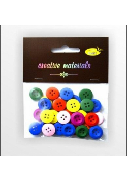 Guziki drewniane kolorowe 15mm 15g
