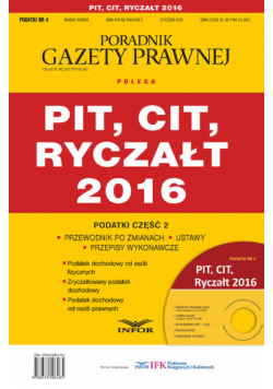 PIT,CIT, ryczałt 2016