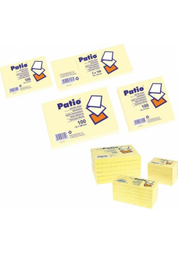 Notes samoprzylepny 3sztuki 50x40mm żółty zgrzewka 12 sztuk