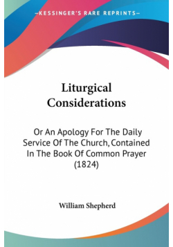 Liturgical Considerations
