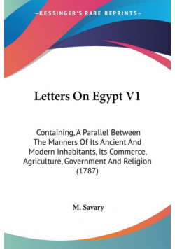 Letters On Egypt V1