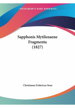 Sapphonis Mytilenaene Fragmenta (1827)