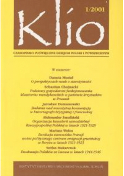 Klio.  Czasopismo poświęcone dziejom Polski i powszechnym 1/2001