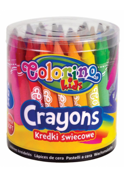 Kredki świecowe jumbo Colorino Kids wiaderko 48 sztuk 24 kolorów
