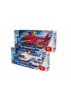 Helikopter i samochód Policji z dźwiękiem biały 1:48