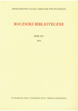 Roczniki biblioteczne LIV/2010