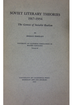 Soviet Literary Theories 1917- 1934. Volume 63.
