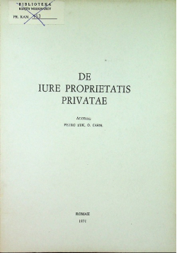 De Iure Proprietatis Privatae