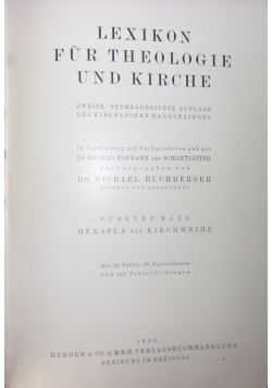 Lexikon fur theologie und Kirche, 5 band, 1933 r.