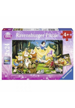 Puzzle Królewna Śnieżka i krasnoludki 2x24