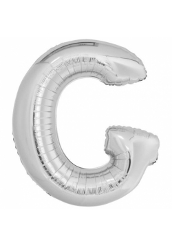 Balon foliowy litera G srebrna 74x86cm