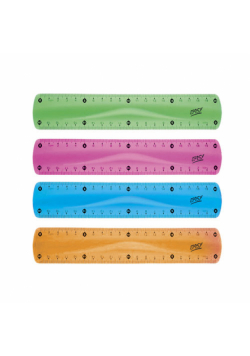 Liinijka 20 cm Flex Display 24 sztuki 4 kolory mix