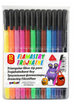 Flamastry trójkątne Fun&Joy 12 kolorów