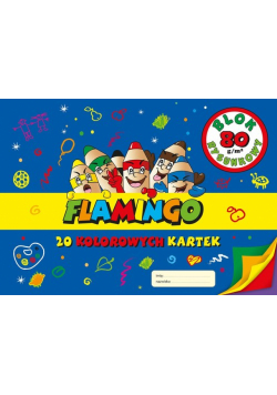 Blok rysunkowy A4 Flamingo kolorowy 20 kartek