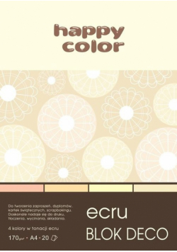 Blok Deco Ecru A4 170g 20 arkuszy 4 kolory 5 sztuk