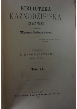 Biblioteka Kaznodziejska, tom VI, 1886.,
