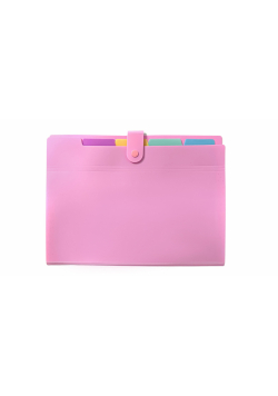 Teczka A4 harmonijkowa PP pastel różowy