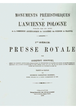 Prusse Royale reprint Zabytki przedhistoryczne