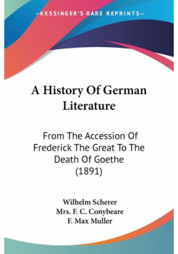A History Of German Literature
