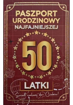 Karnet Urodziny 50 Nowy paszport damskie