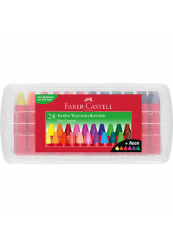 Kredki woskowe trójkątne Faber-Castell 24 kolory w tym 6 kolorów neonowych