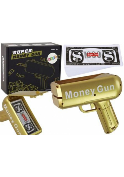 Pistolet na pieniądze strzelający banknotami żółty
