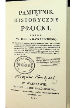 Pamiętnik historyczny płocki Reprint z 1828 r.