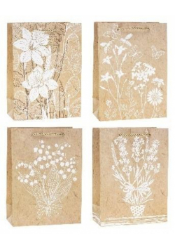Torebka ozdobna Kwiaty 26x32x10cm mix ROZETTE